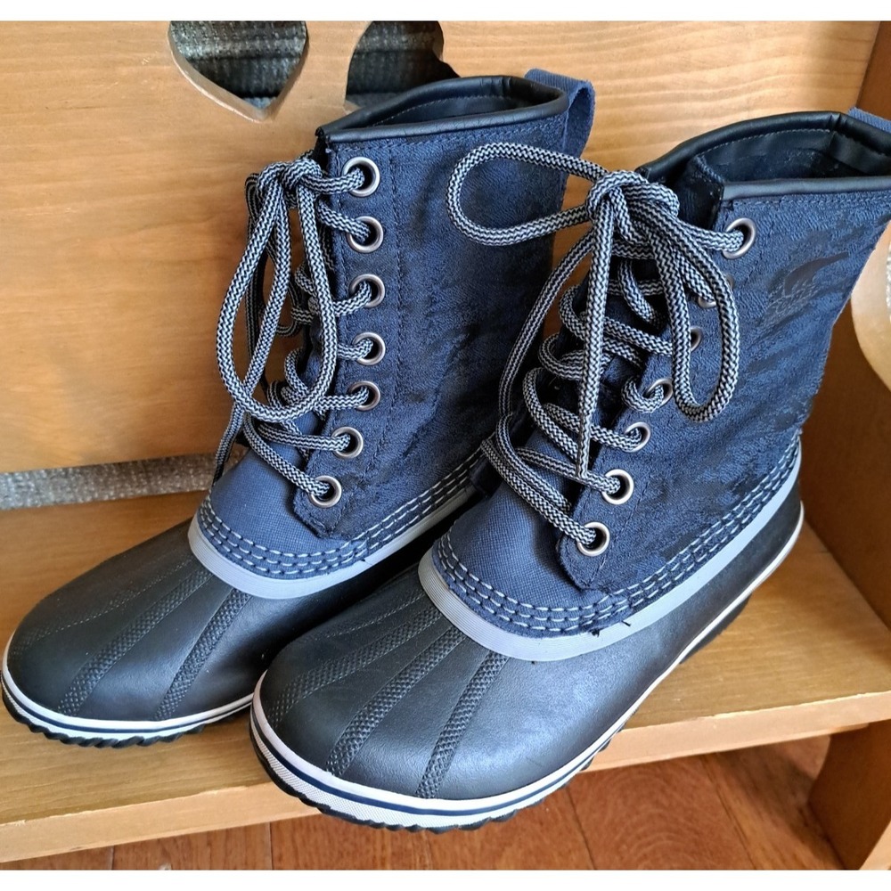 Sorel Women's Slimpack 1964 Boots Waterproof‎ Collegiate Navy Canvas Rubber 7.5